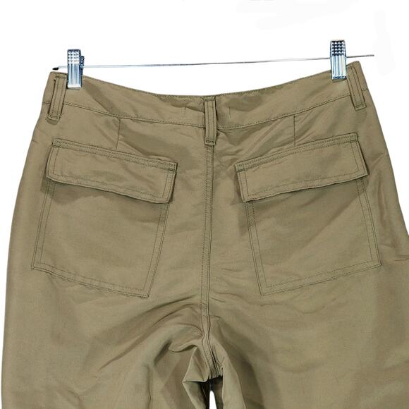 Oak + Fort Double Face Cargo Pant 8 Women Beige 31x29 Cinch Hem Streetwear Baggy - Picture 11 of 12
